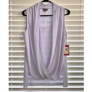 Vince Camuto | Sleeveless Chiffon Faux Wrap - Sz S